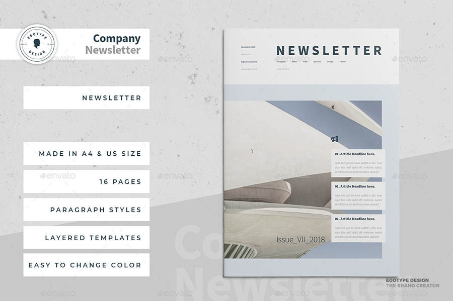 InDesign Newsletter Templates - 16 Pages InDesign Newsletter Templates - 16 Pages