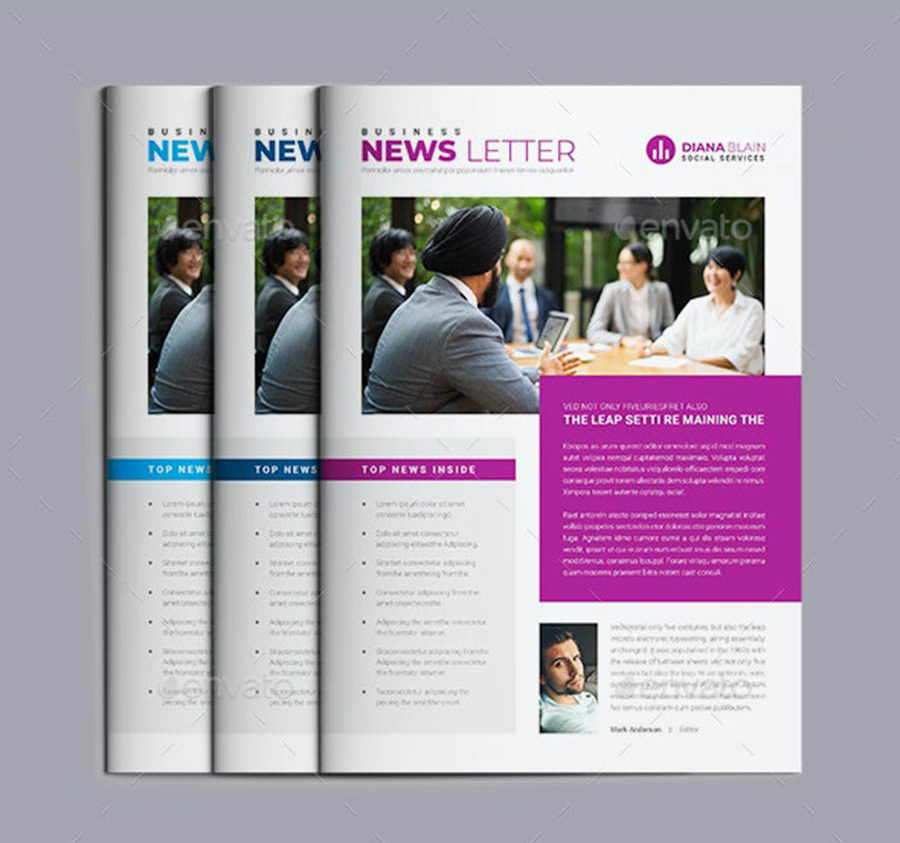 8 Page InDesign Newsletter Templates in 3 Colors 8 Page InDesign Newsletter Templates in 3 Colors