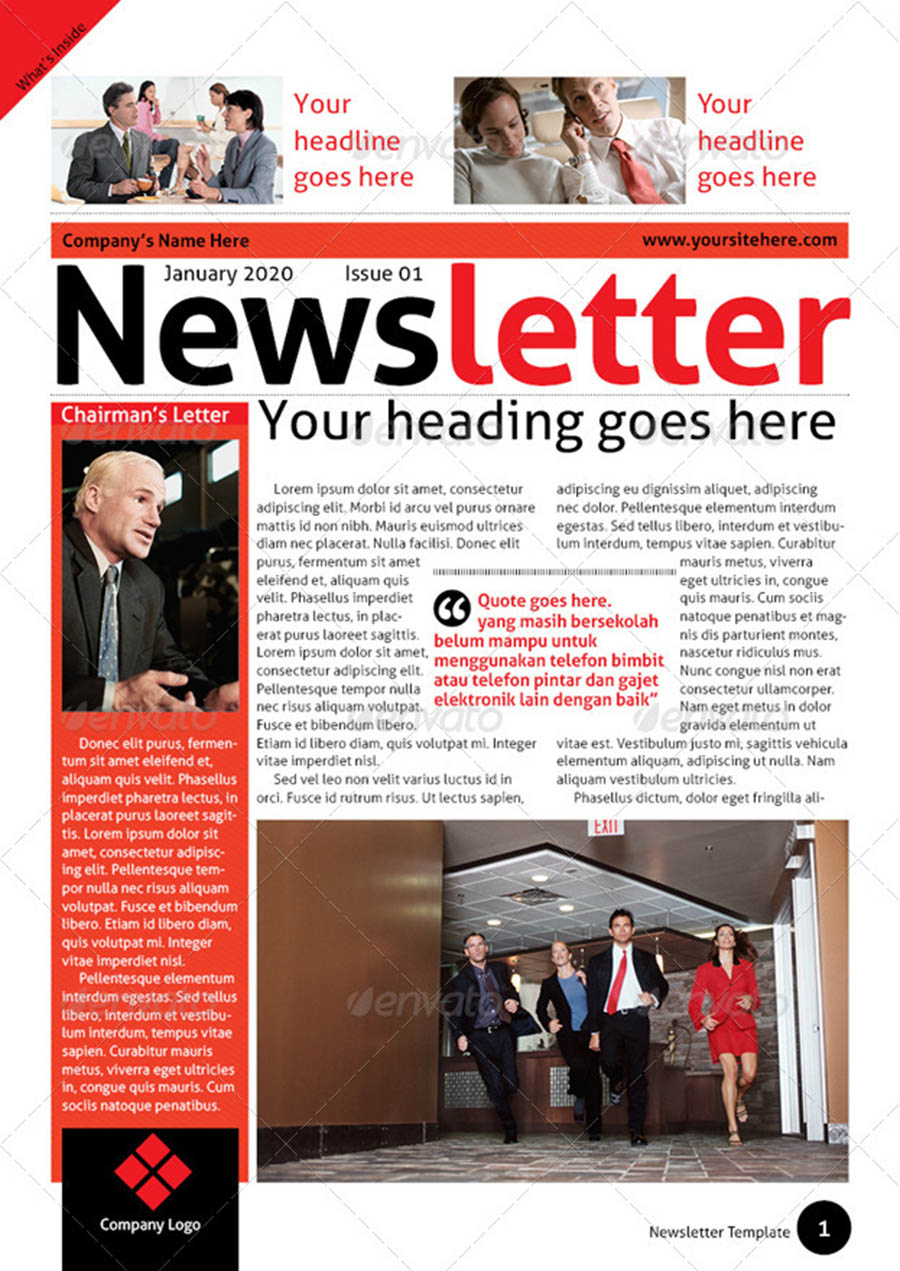 A4 Sized Red Themed InDesign Newsletter Templates A4 Sized Red Themed InDesign Newsletter Templates