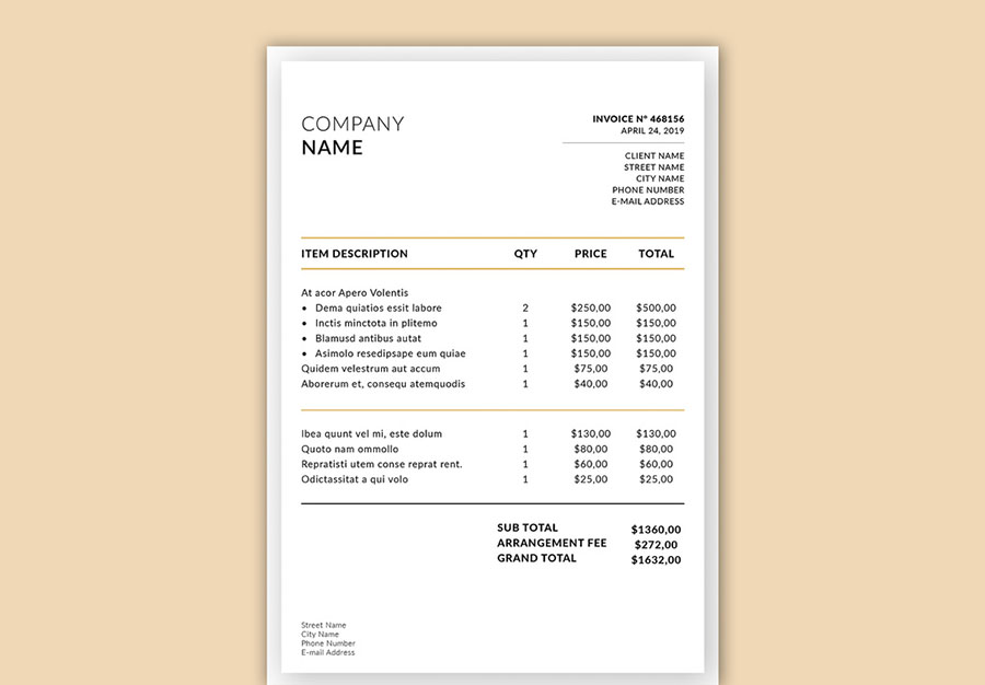 Business Invoice Layout