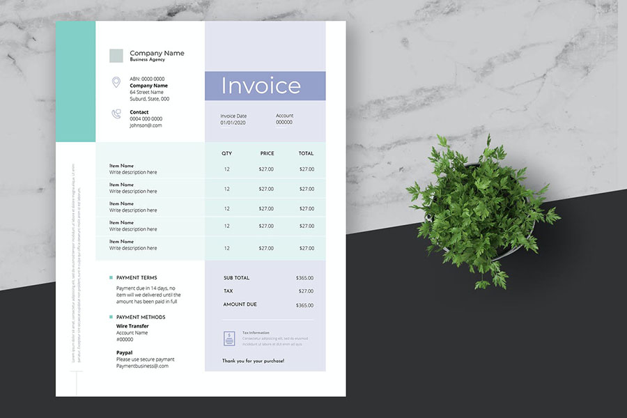 Minimal and Clean Business Invoice Template