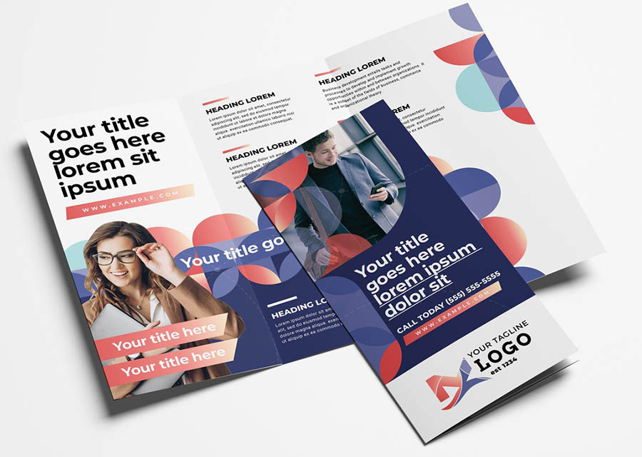Corporate Brochure Trifold with Modern Circular Pattern