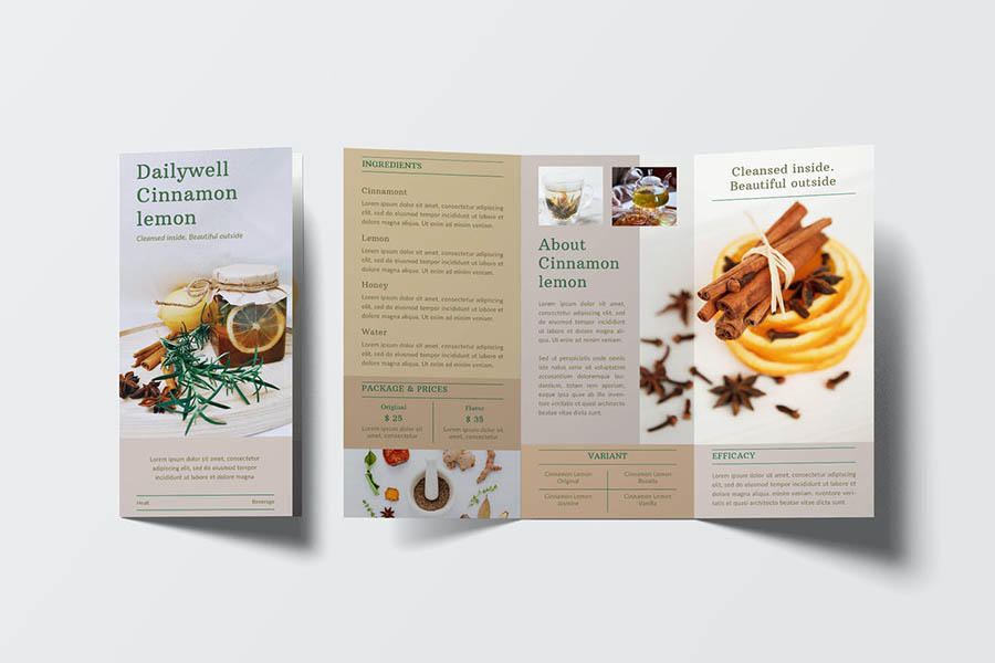 Herbal Beverage Trifold Brochure