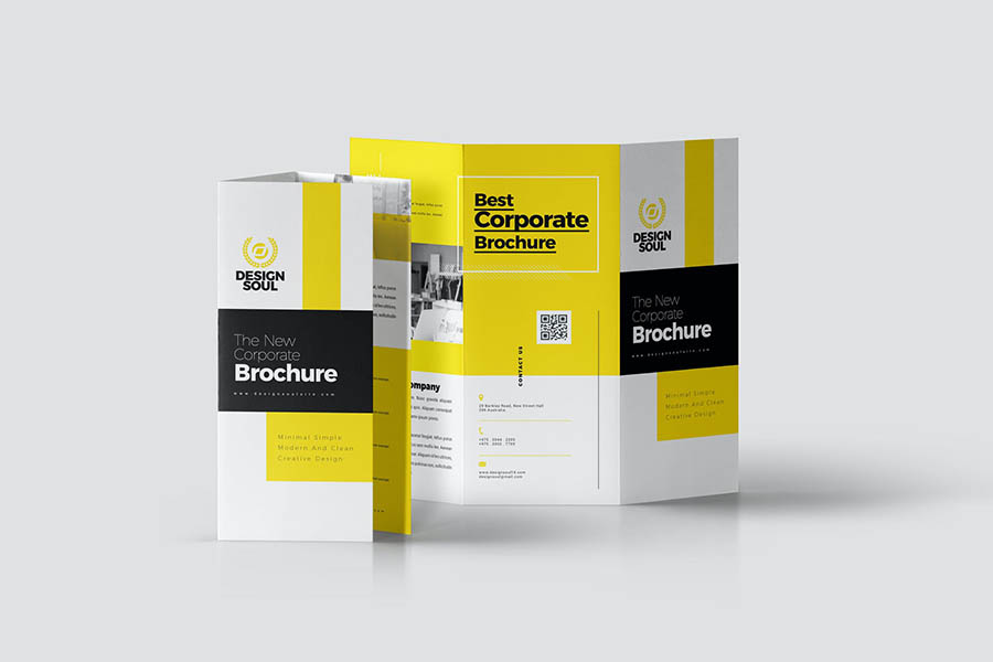 New Black & Yellow Corporate Trifold Brochure