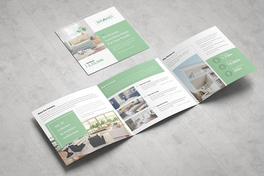 Real Estate Square Trifold Brochure
