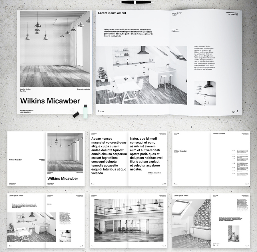 Black and White Portfolio Layout