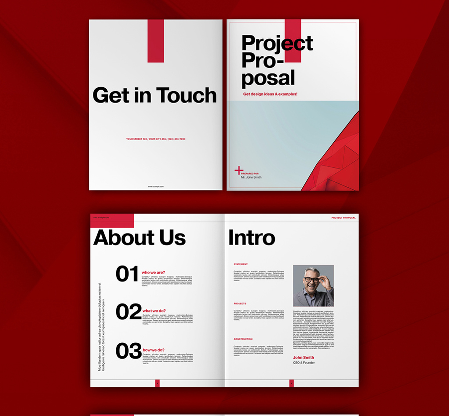 Proposal Layout with Red Accents