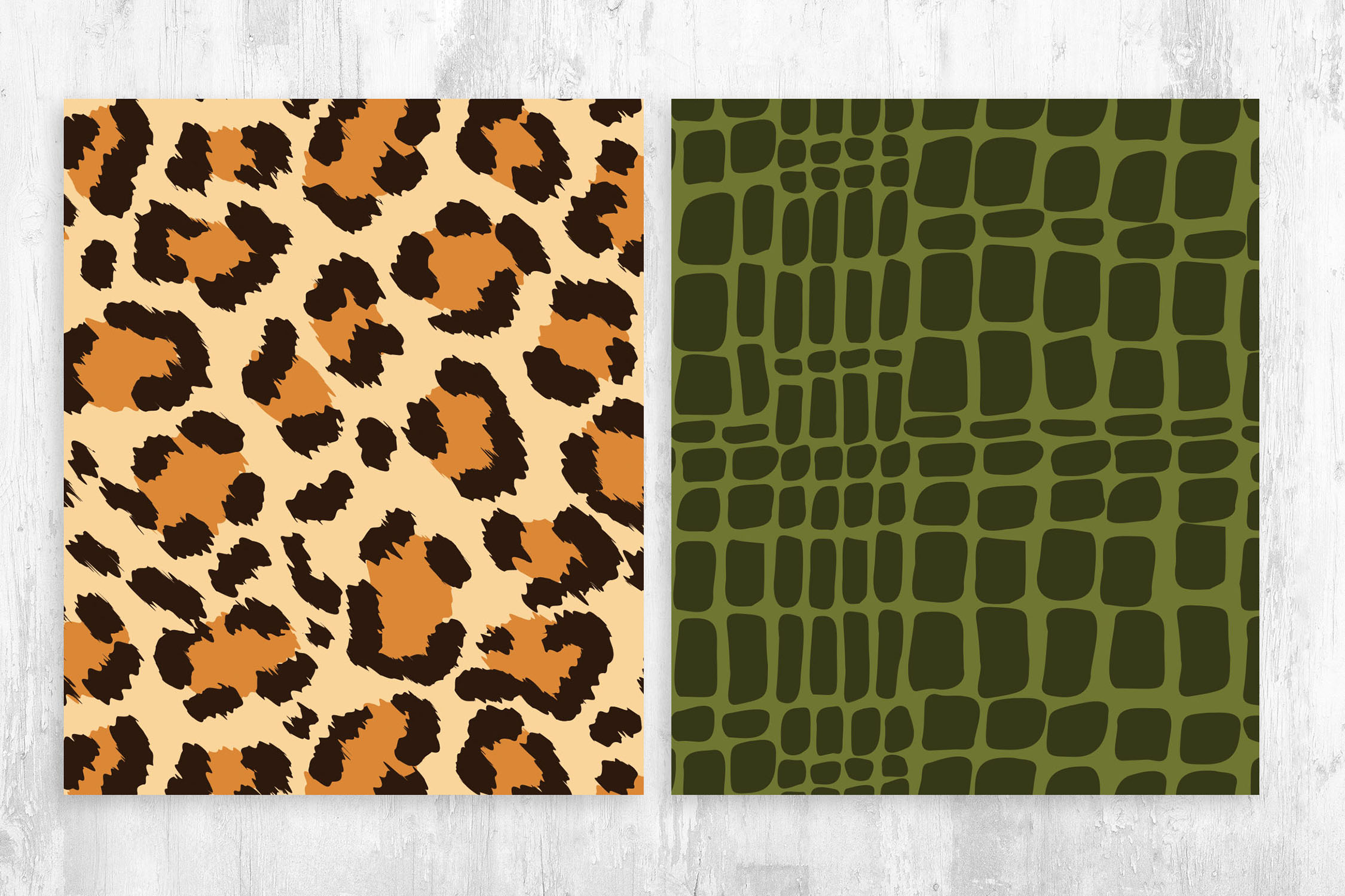Leopard & Crocodile Skin Pattern for Photoshop & Illustrator