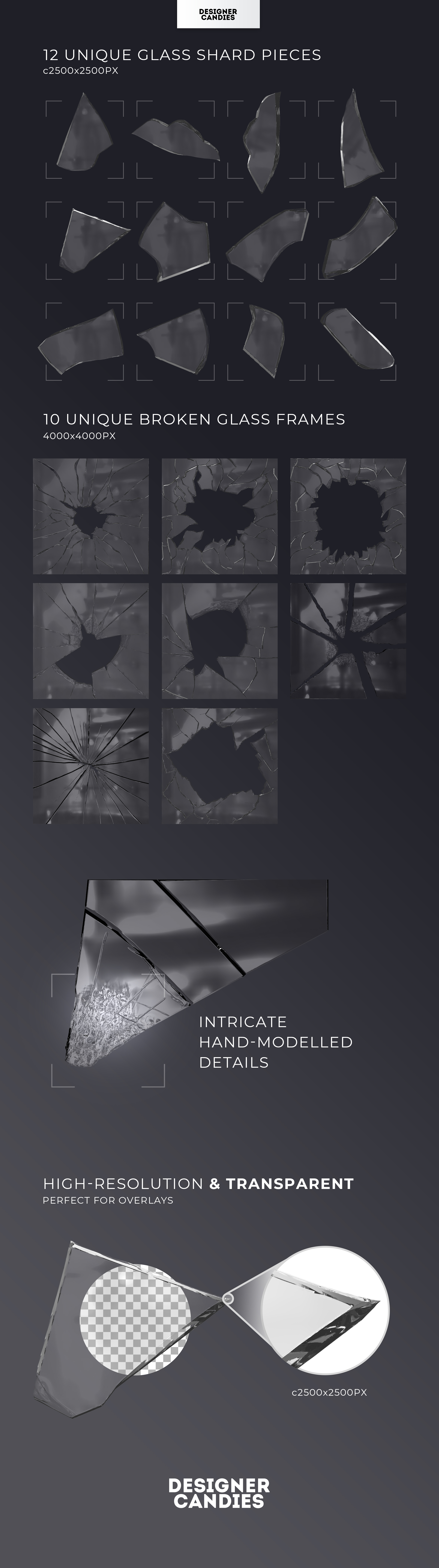 PNG Glass Shard Overlays