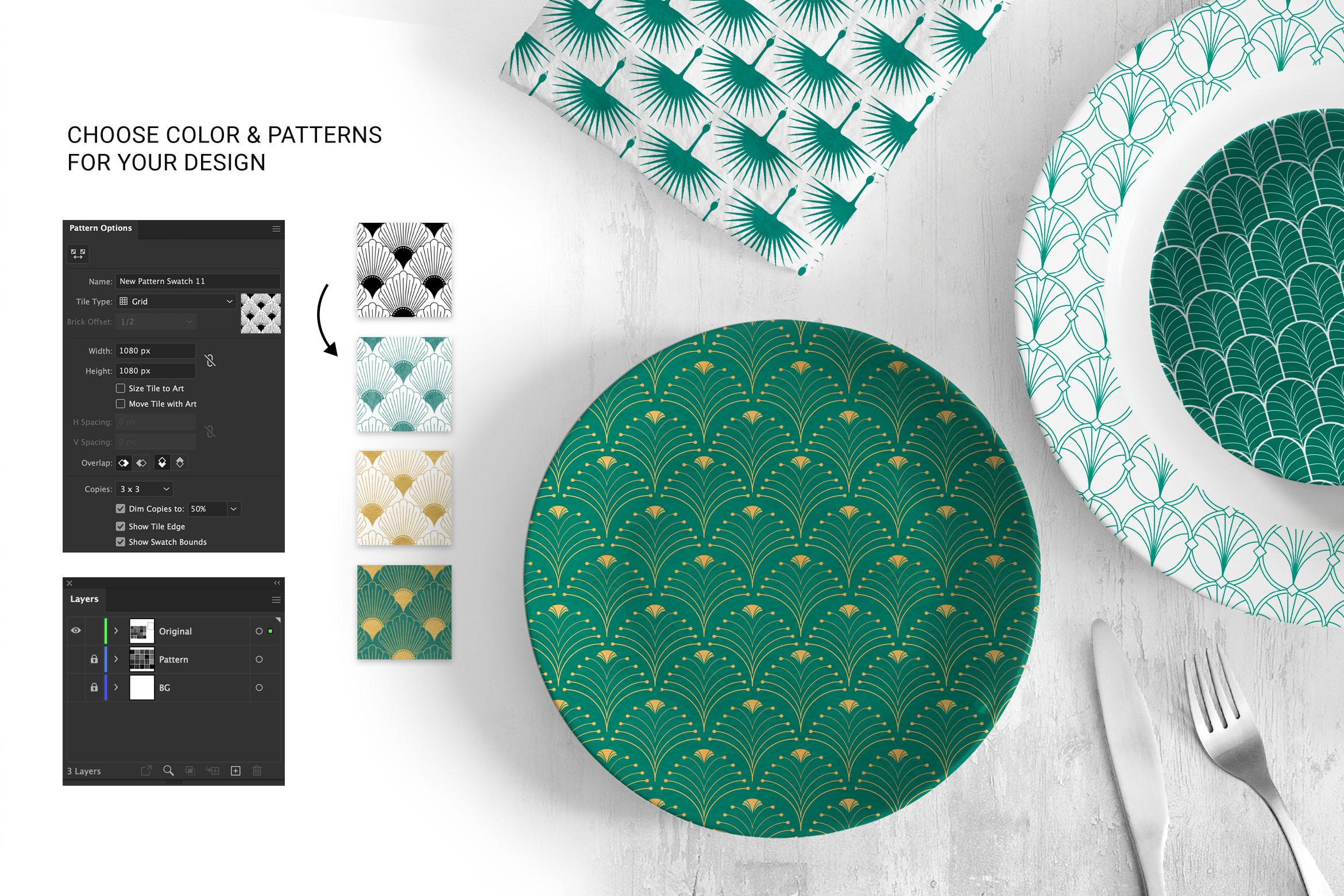 Art Deco Patterns Mockup