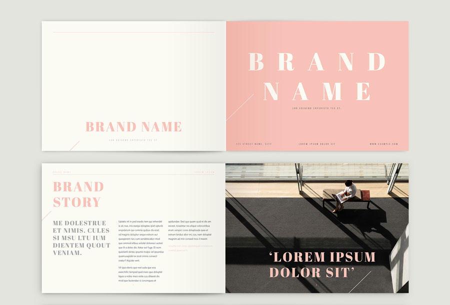 . Brand Guidelines Book with Pink Accents