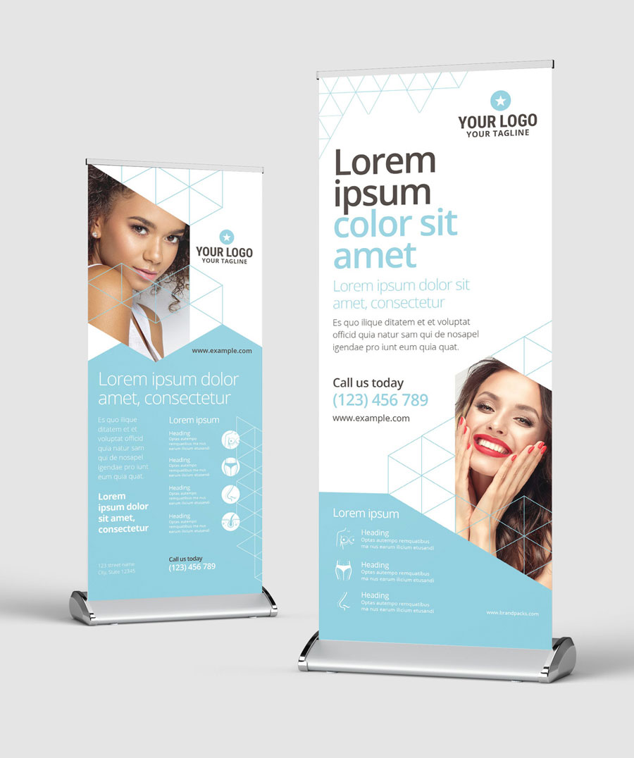 Clean and Minimal Roll Up Banner for Cosmetic Clinics and Medical Services