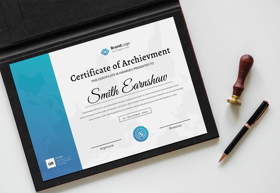 Cyan Certificate Layout