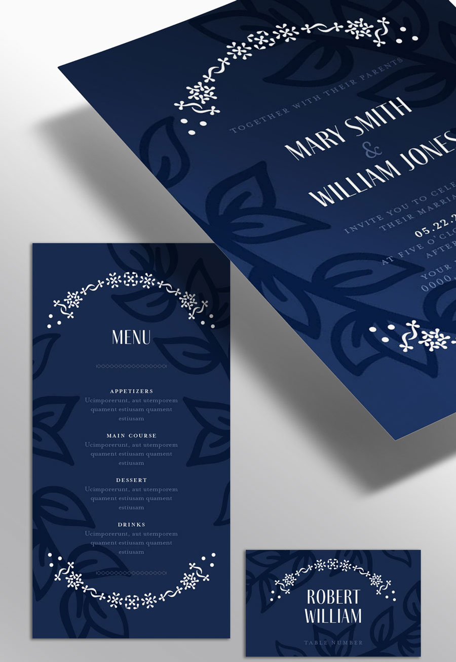 Elegant Blue Wedding Suite