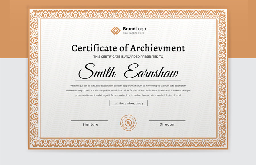 Elegant Certificate Layout