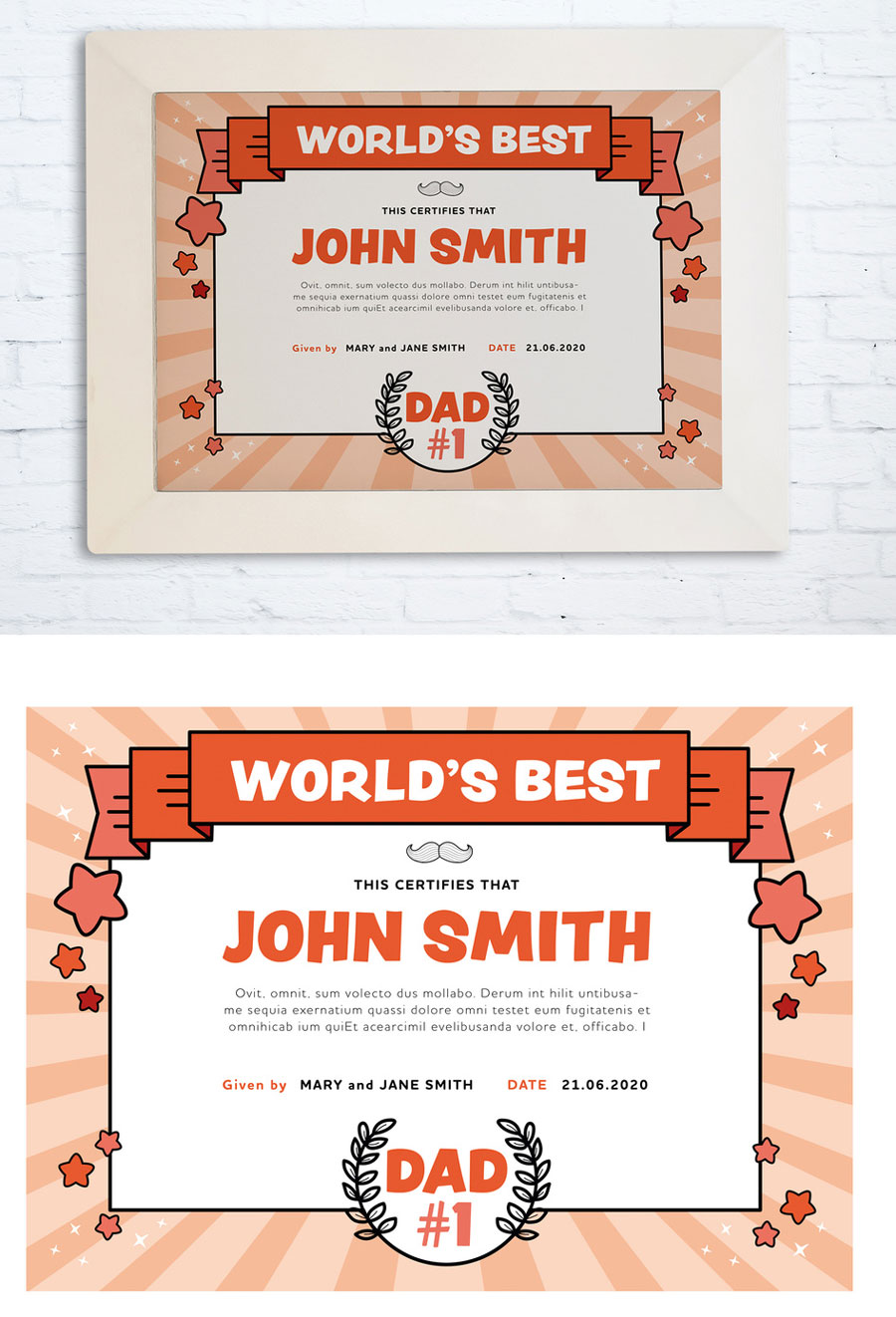 Father´s Day Certificate Layout