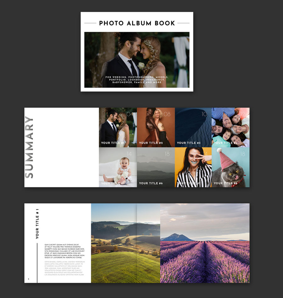 Horizontal Photo Album Book Layout