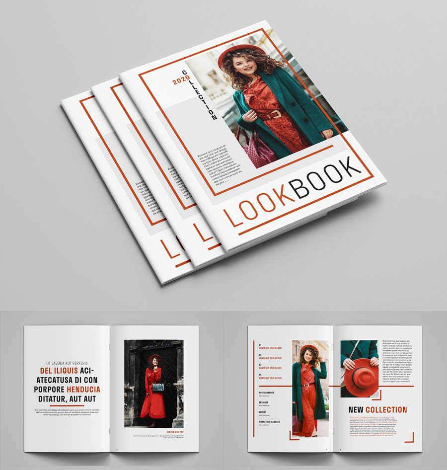 Lookbook Layout with Red Accents