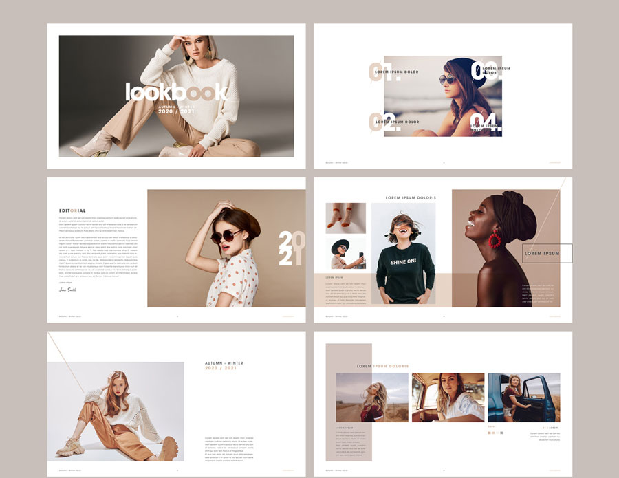 Minimal Nude Color Fashion Lookbook Presentation Layout