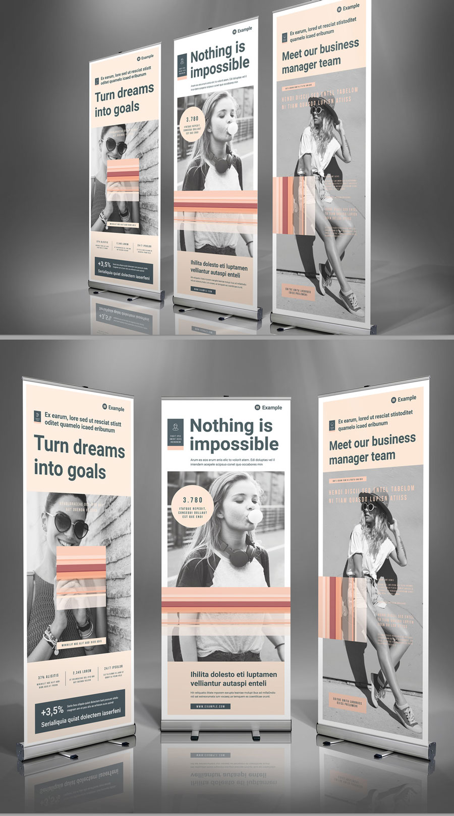 Roll-Up Banner Template with Pale Peach Accents