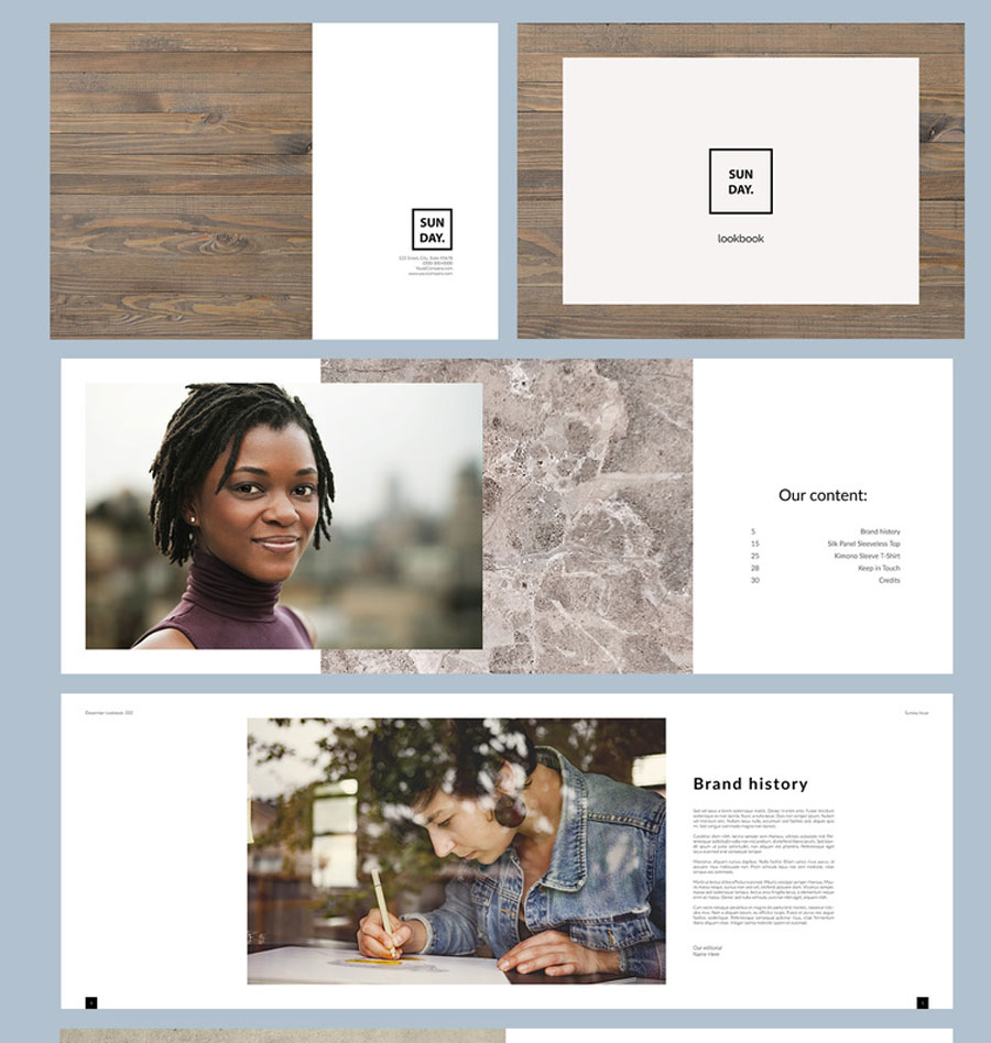Sunday Lookbook Layout
