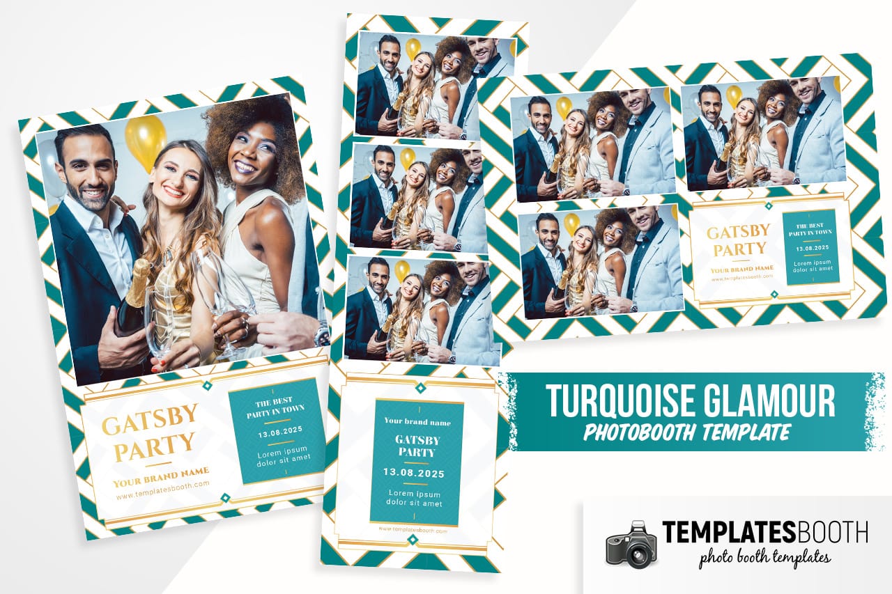 Turquoise Glamour DSLR Booth Template