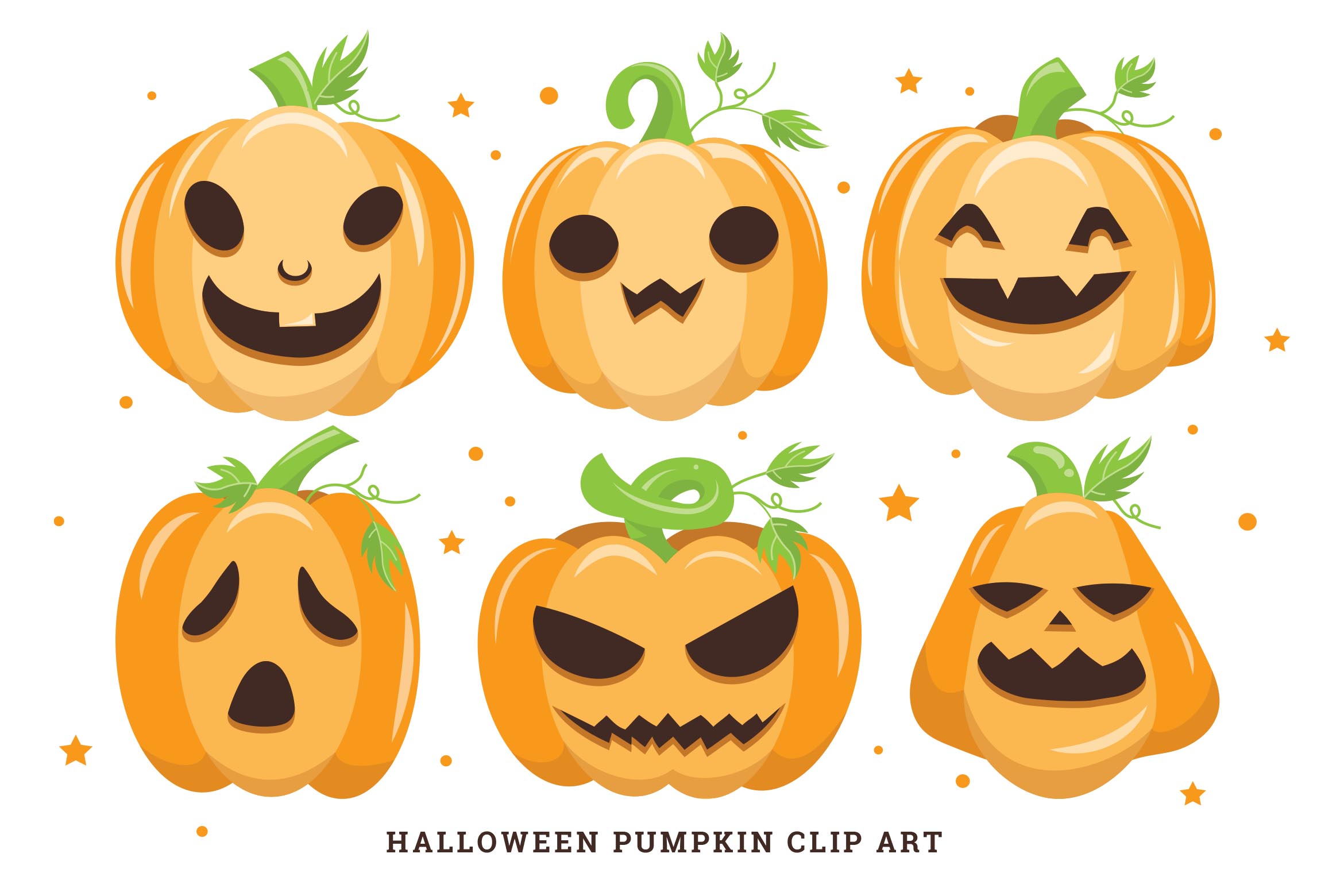 Halloween Pumpkin Illustrations Clipart Vector