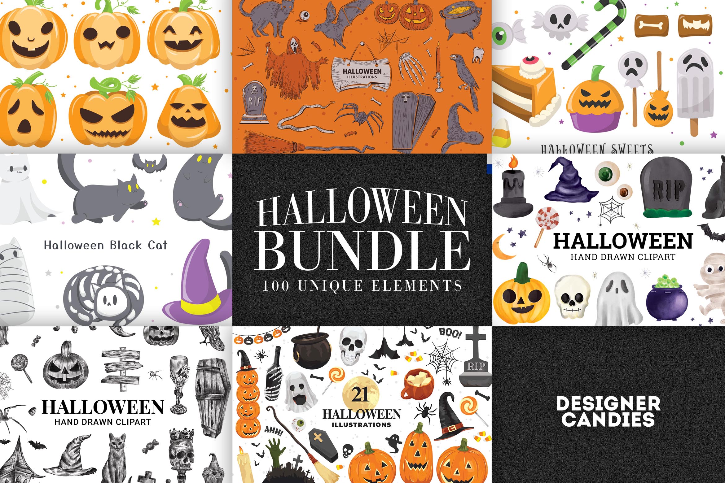 Halloween Vector Clipart Illustrations PSD AI Vector PNG