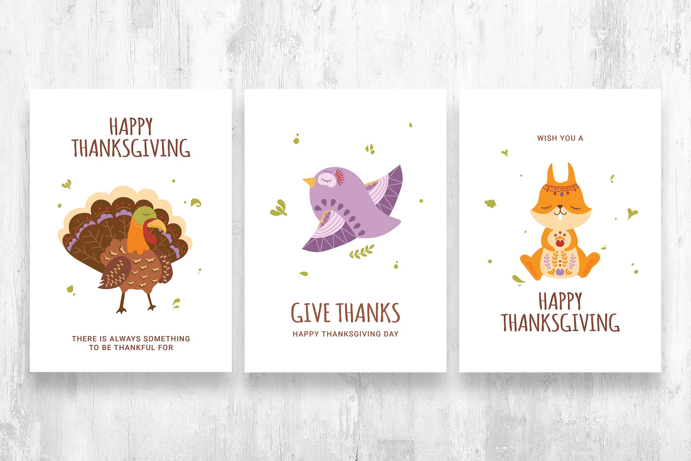 Thanksgiving Woodland Creature Animal Character Illustrations