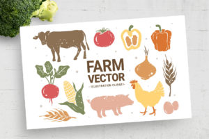 Rustic Farm Vector Elements (AI, Vector Formats)