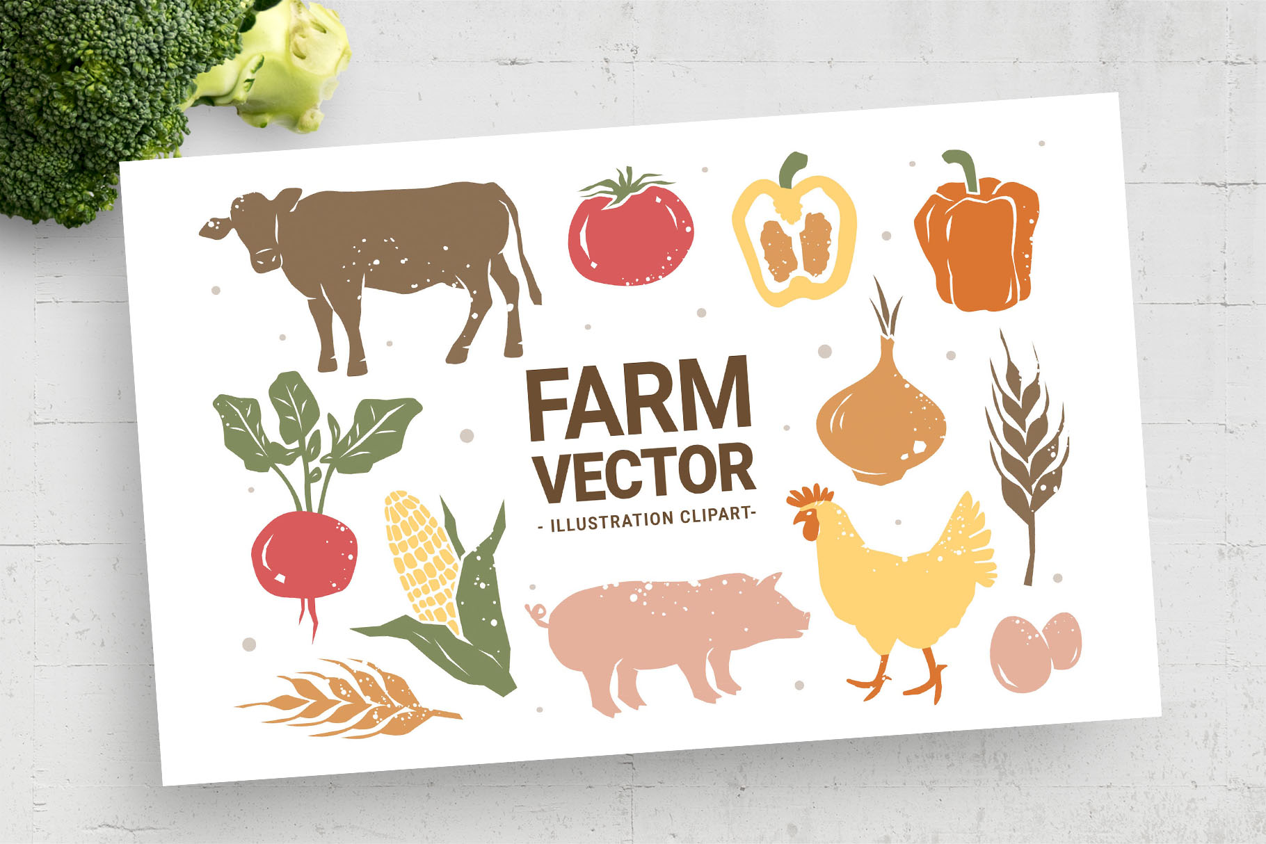 Rustic Farm Vector Elements (AI, Vector Formats)