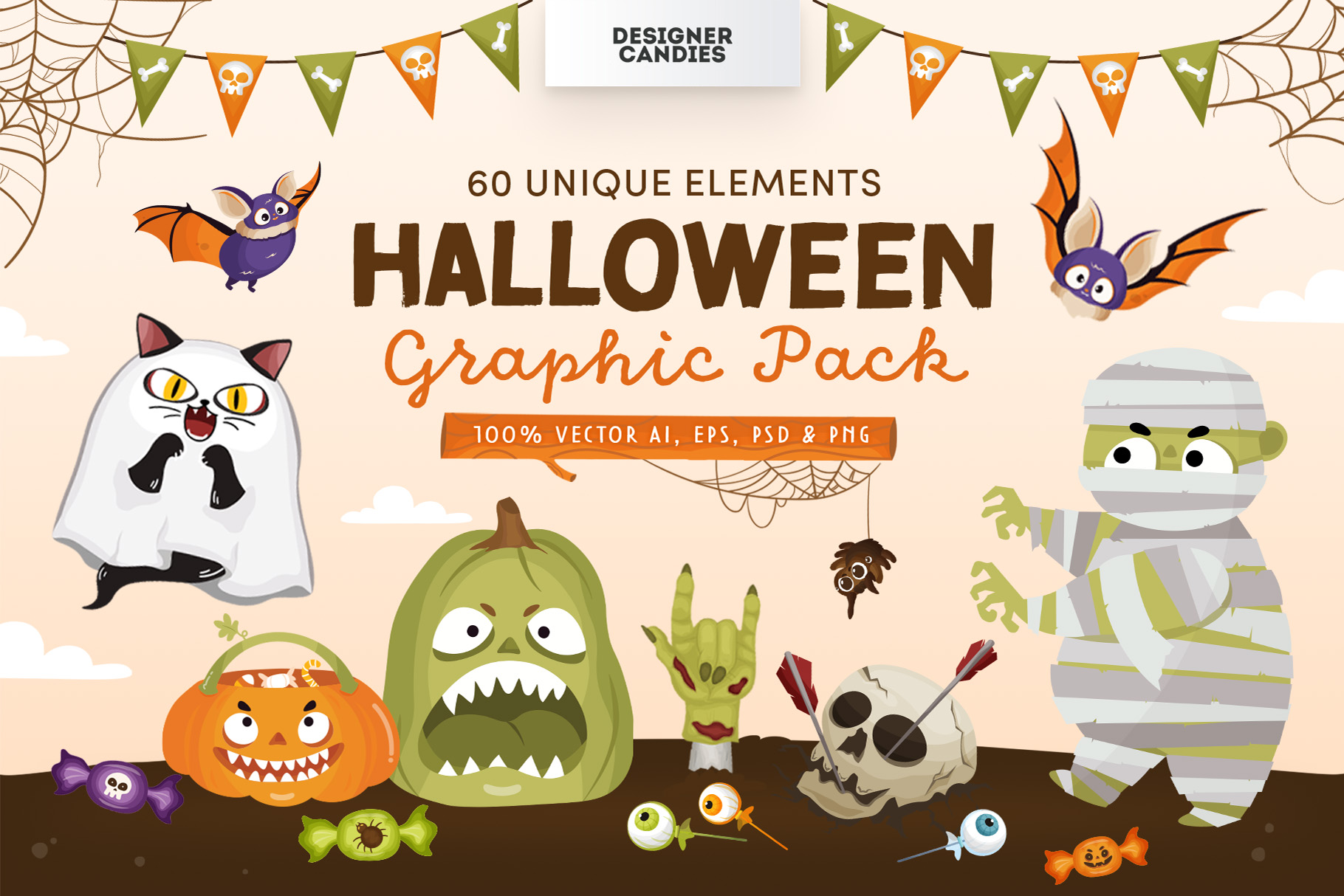 Halloween Graphics & Vector Clipart Illustrations Vol.4