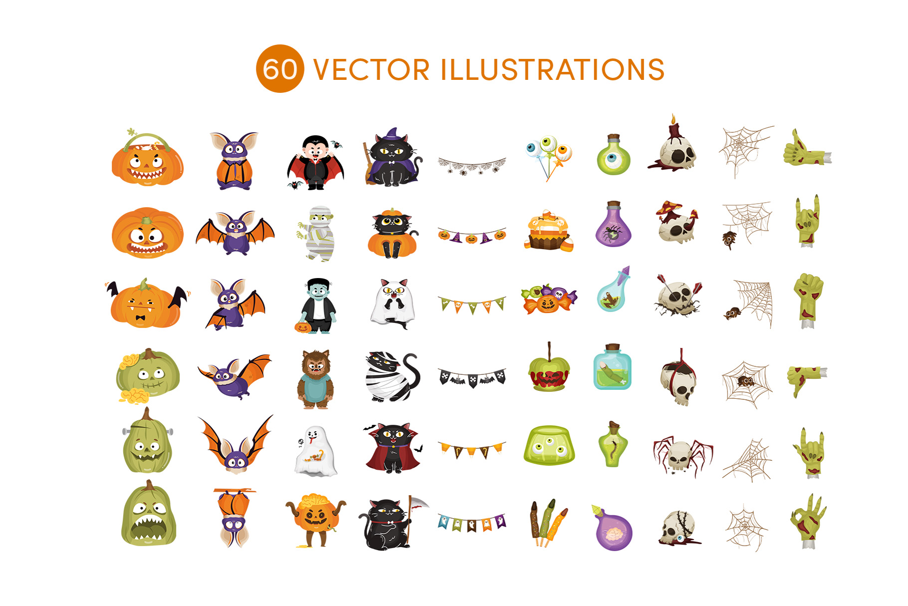 Halloween Vector Graphics Clipart Illustrations