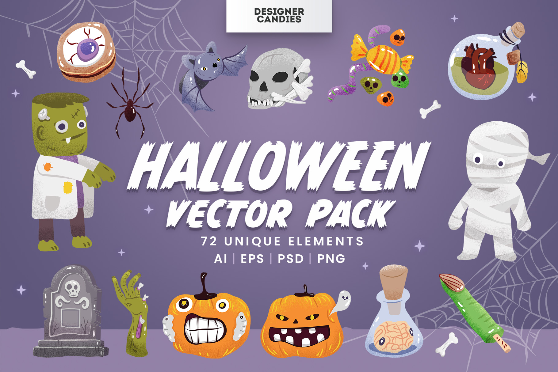 Halloween Vector Graphics Distorted Caricatures - PSD, Ai, EPS, PNG Format