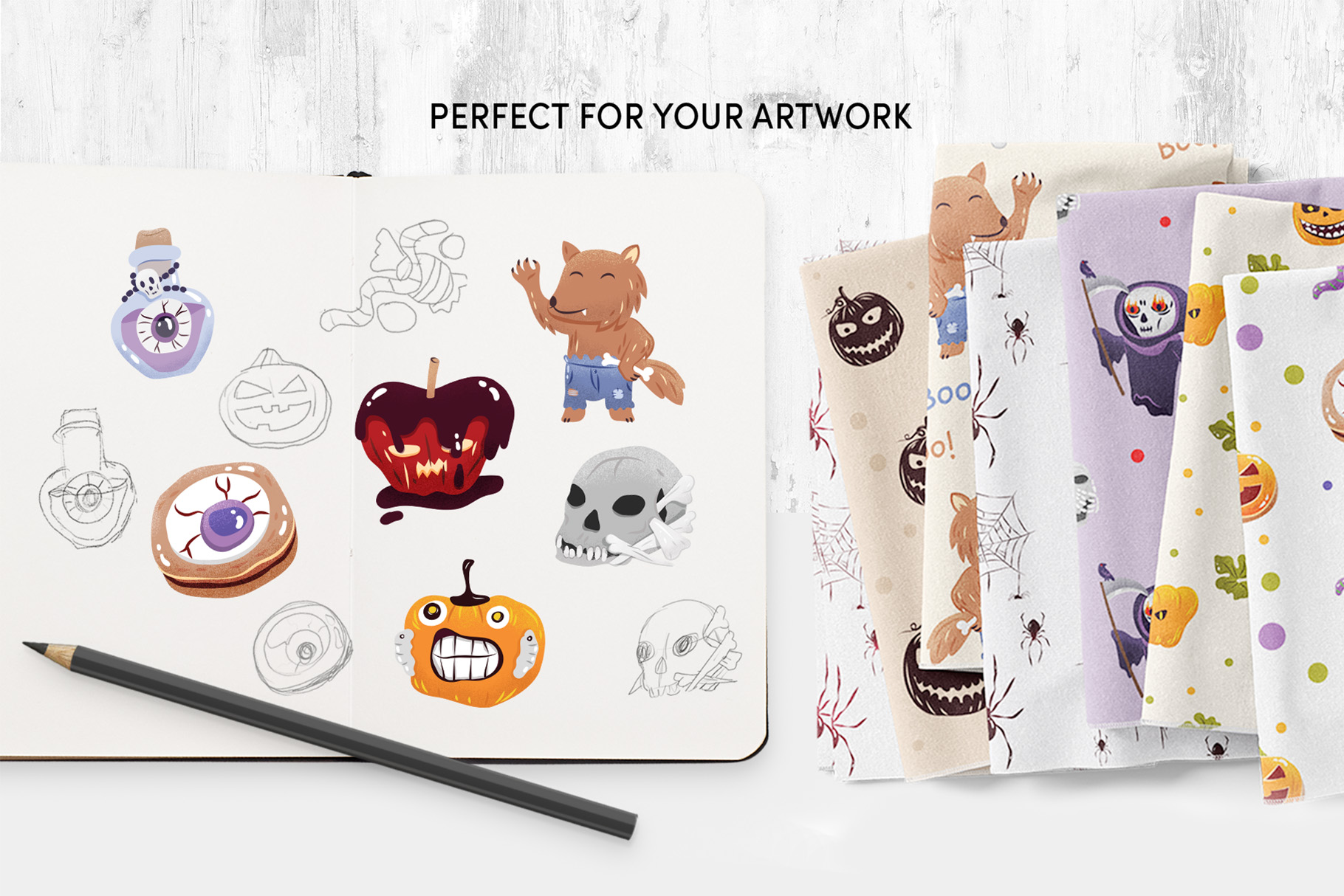 Halloween Vector Graphics Distorted Caricatures - PSD, Ai, EPS, PNG Format