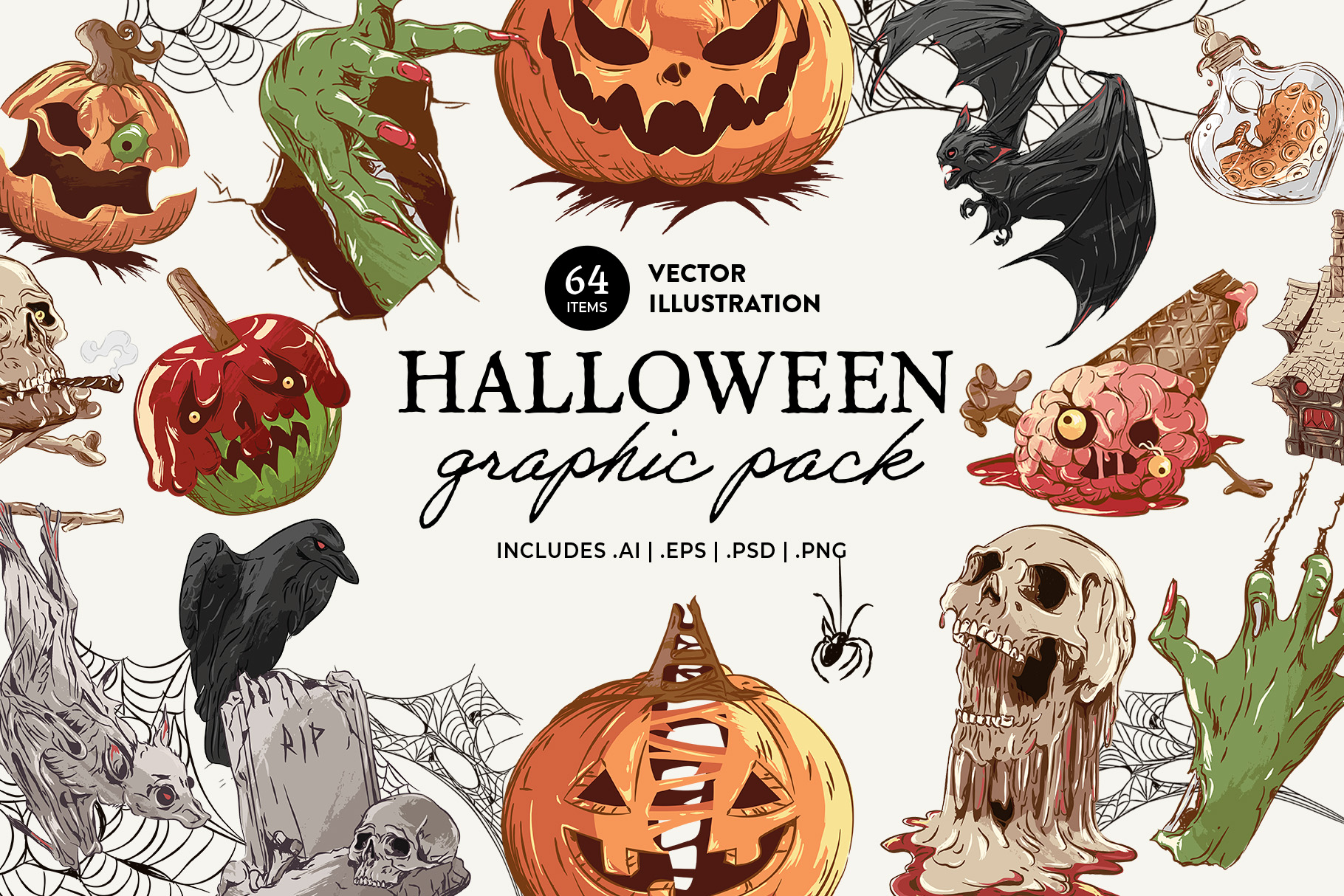 Halloween Vectors (PNG, PSD, Clipart)
