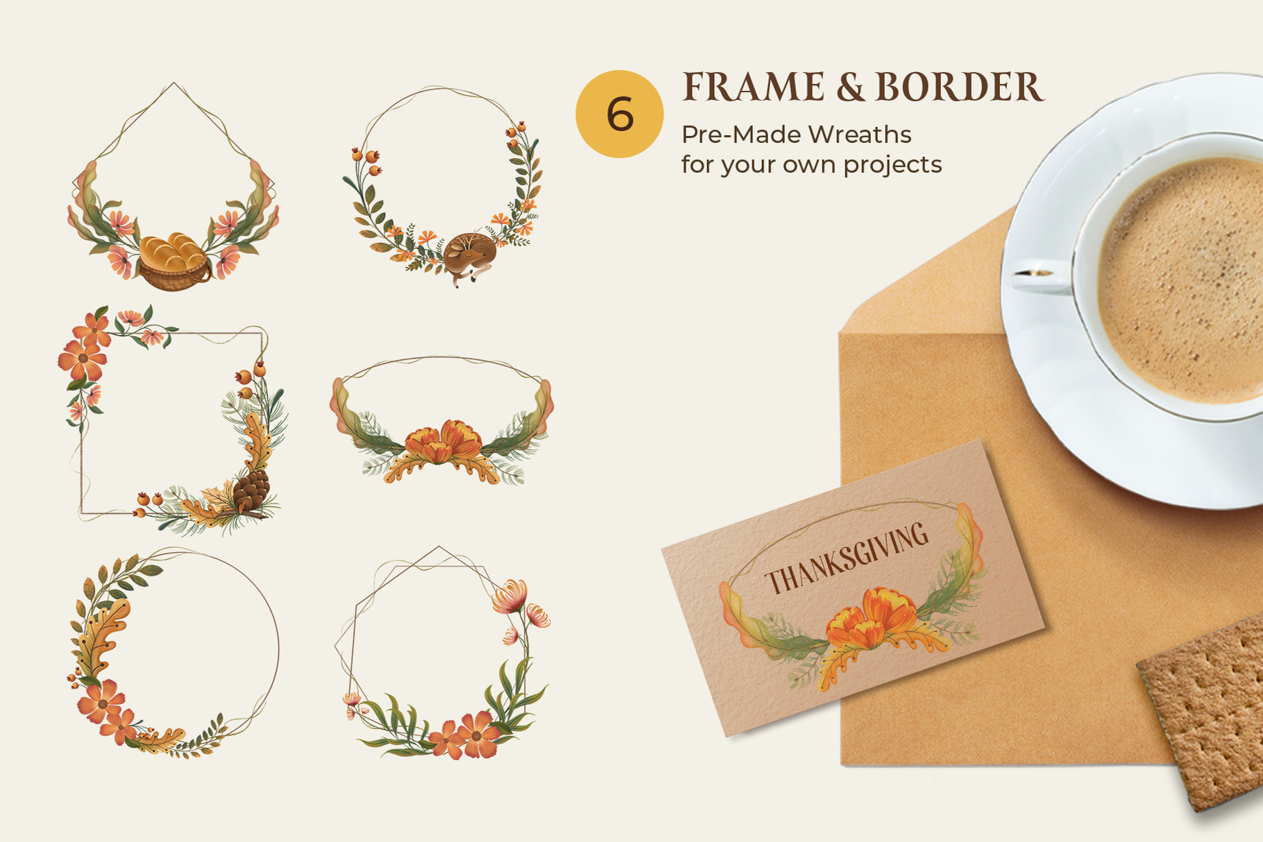 Collection of Autumn & Fall Clipart Illustrations Inspired by an Autumnal Forest (PSD, PNG Format)