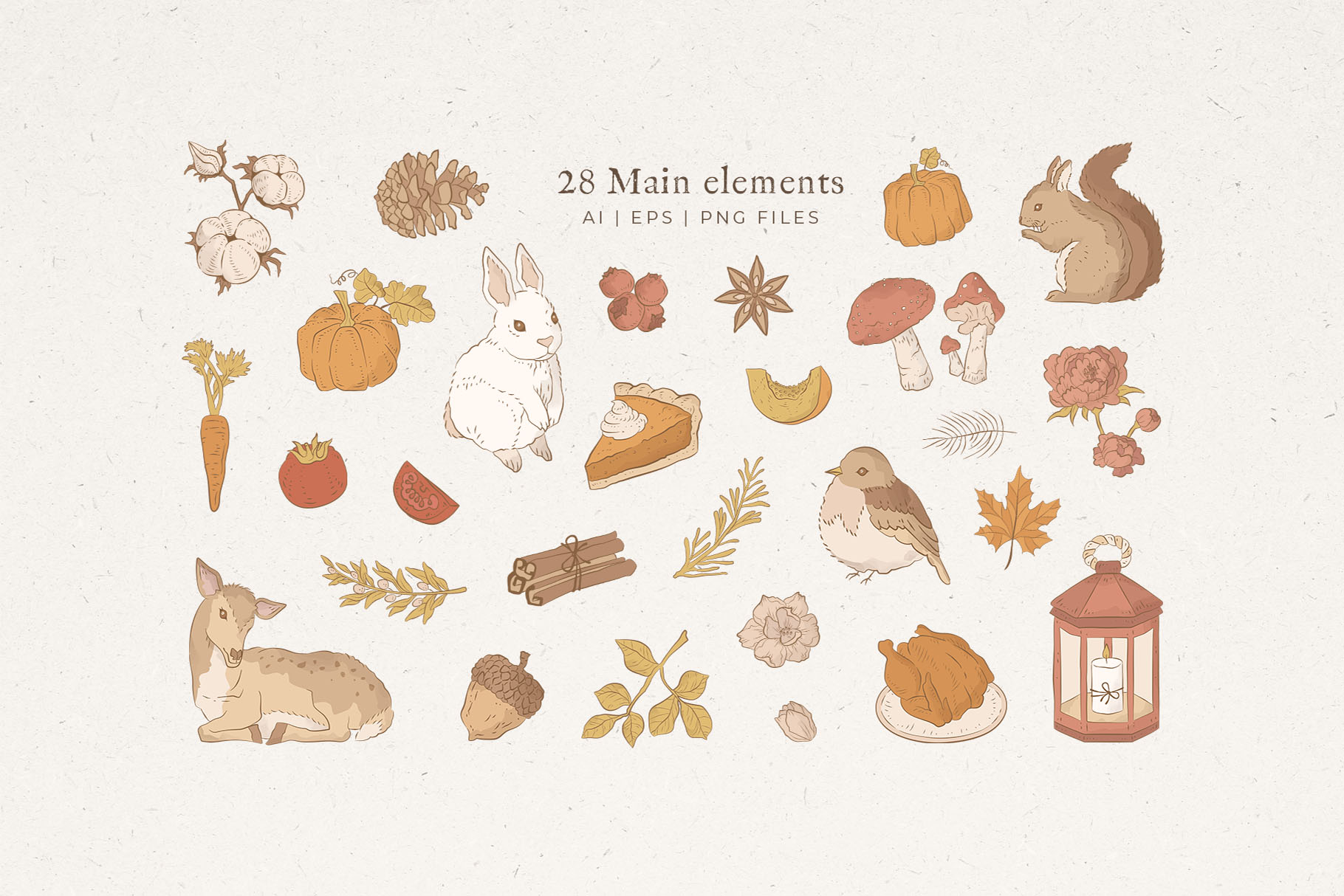 Fall Autumn Vector Clipart Illustrations (AI, EPS, PNG Format)