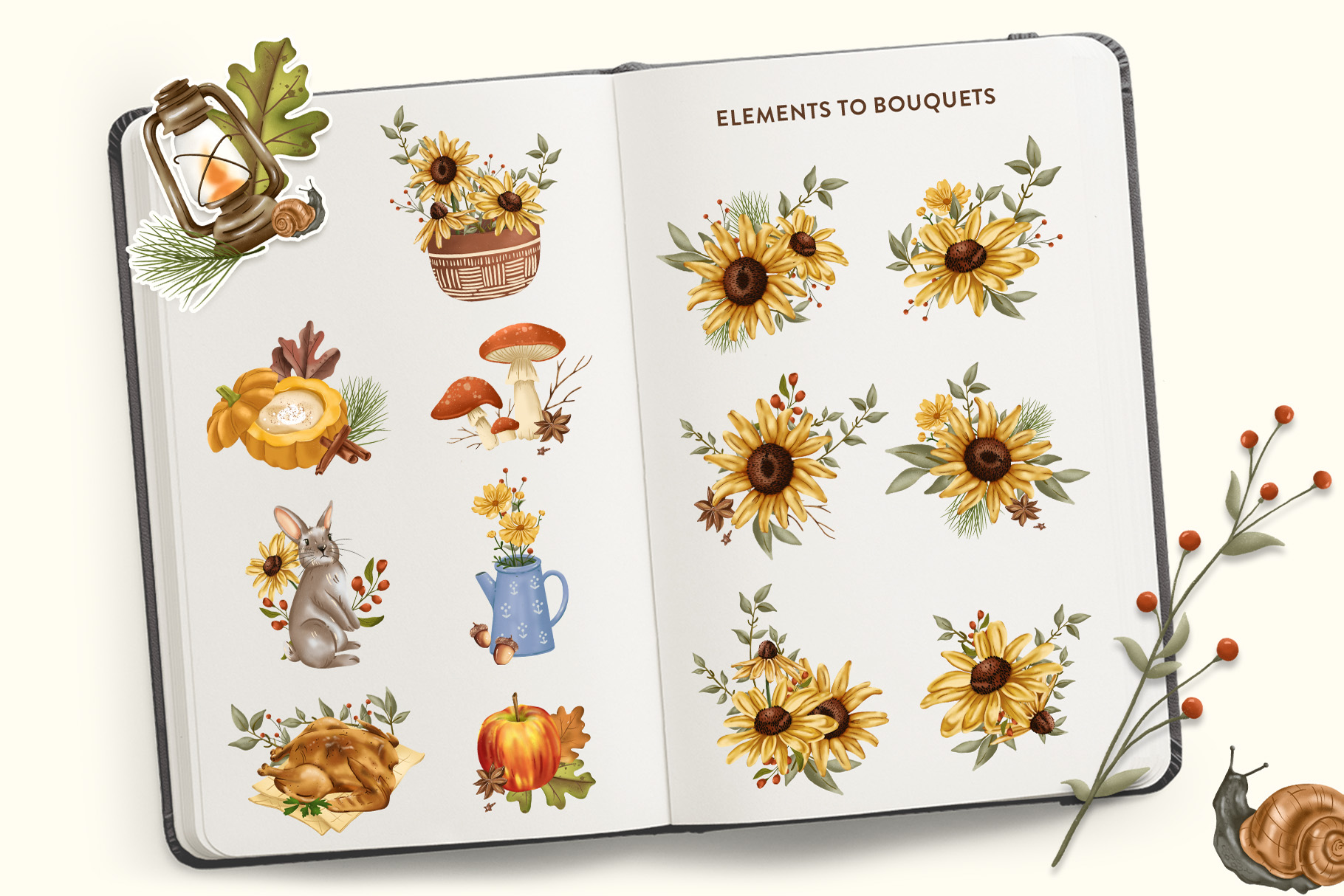 Autumn Graphics Pack (PSD, PNG Format)