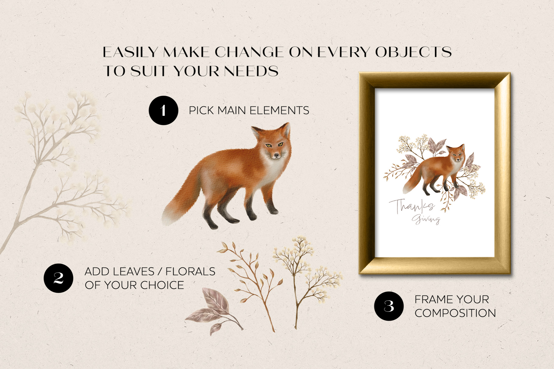 Fall Autumn Watercolor Clipart Illustrations (PSD, PNG Format)