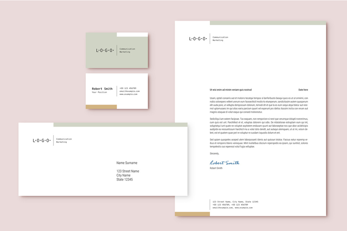 stationery-set-with-green-and-beige-accents-indd