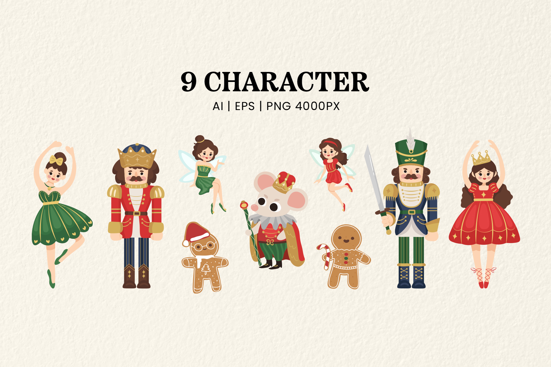 Christmas Nutcracker Vector Illustrations (PSD, PNG, PAT Format)