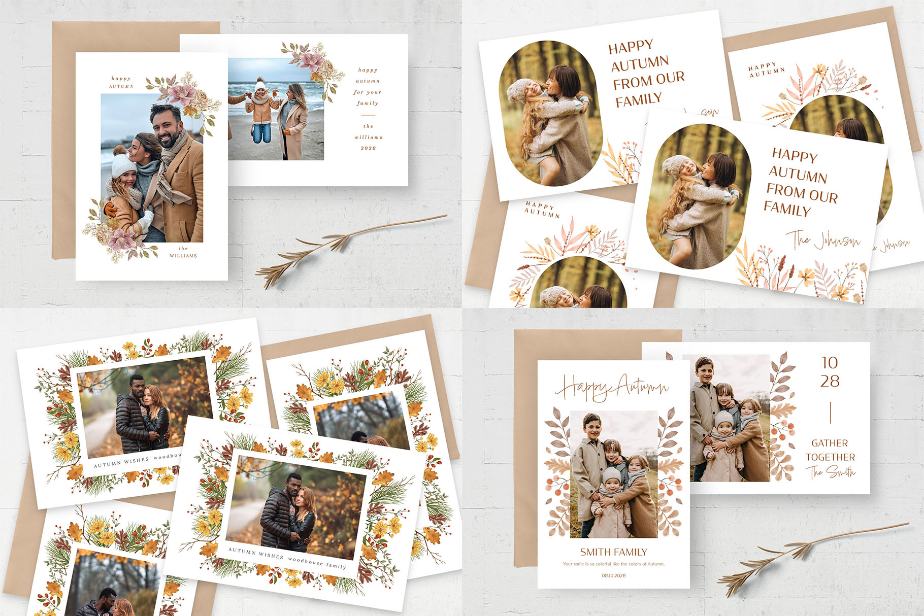 Autumn Fall Photo Card Templates Bundle (PSD Format)