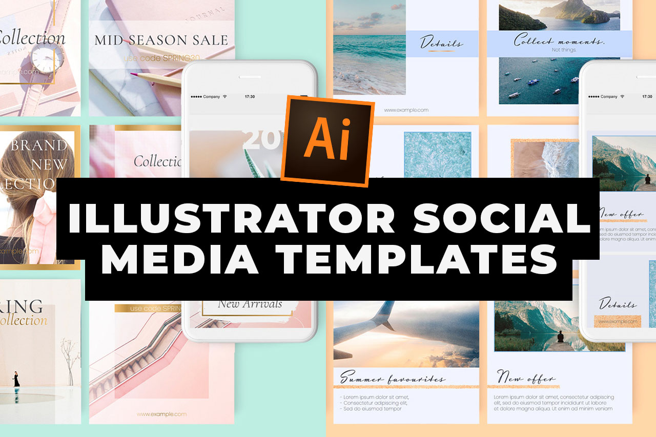 best Illustrator Social Media Templates