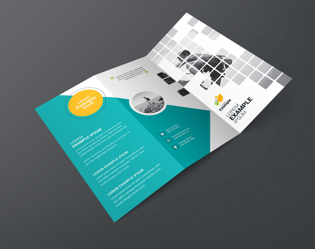 Blue Flyer Layout with Talk Bubbles (PSD Format)