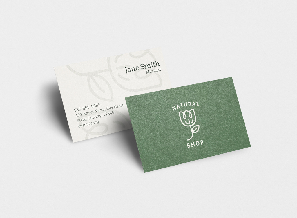Business Card Mockup for Nature Shop (PSD Format)