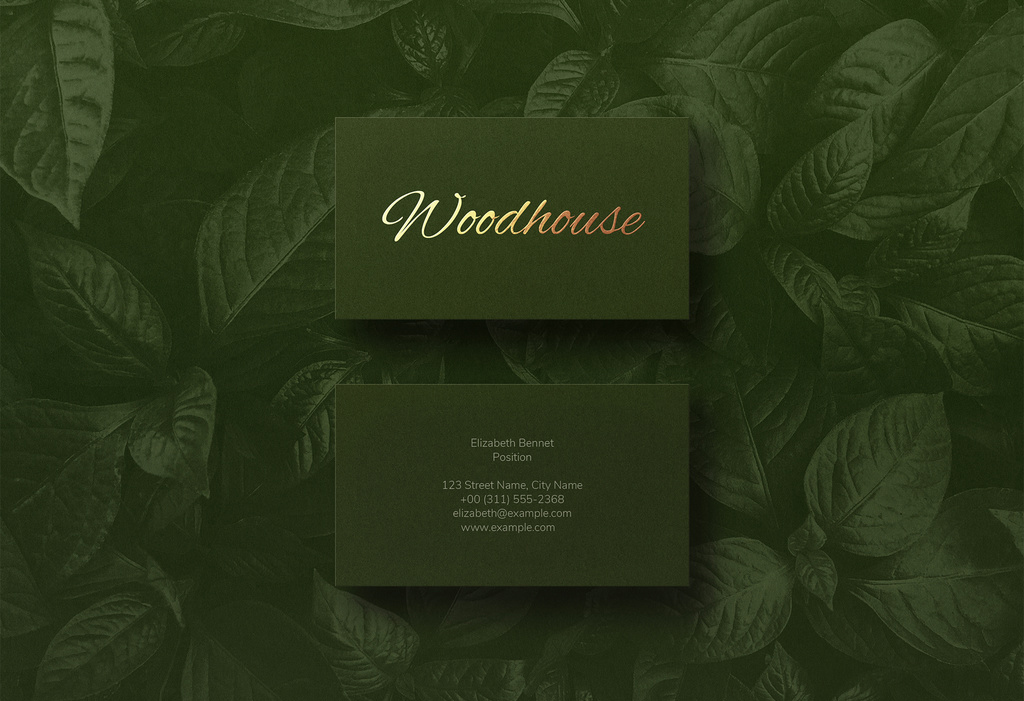 Business Card Mockup Gold Foil (PSD Format)