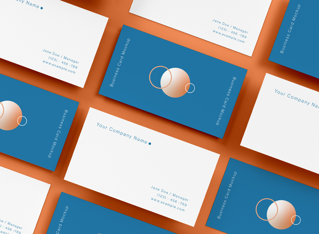 Business Card Mosaic Mockup (PSD Format)