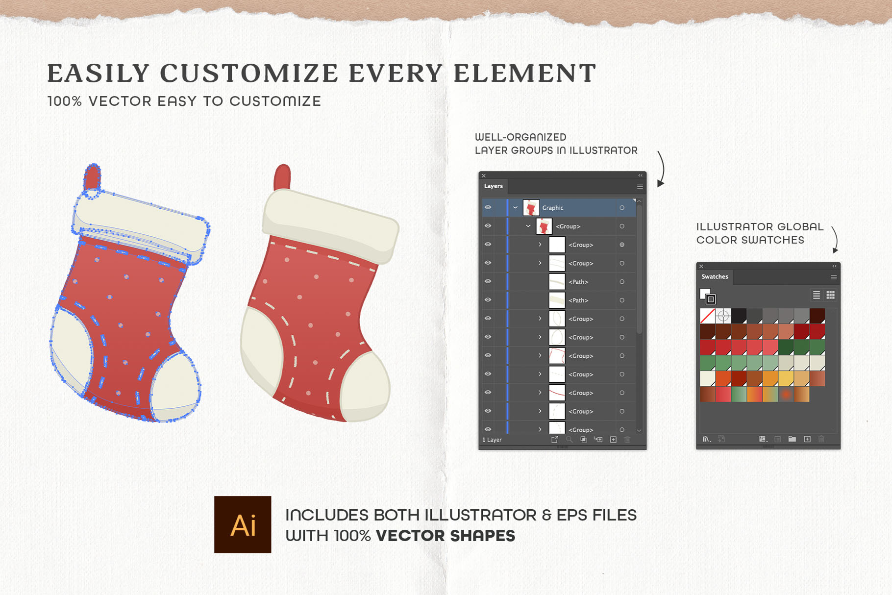 Christmas Illustrations Pack *AI, EPS, PNG Format(
