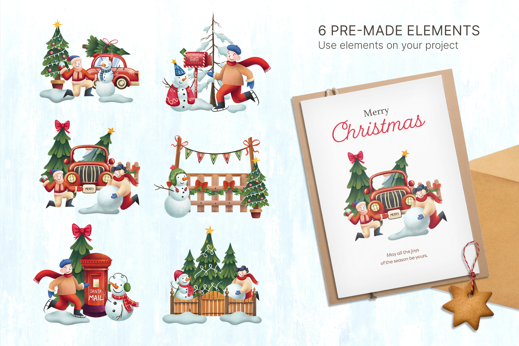Christmas Landscape Scene Creator (PSD, PNG Format)